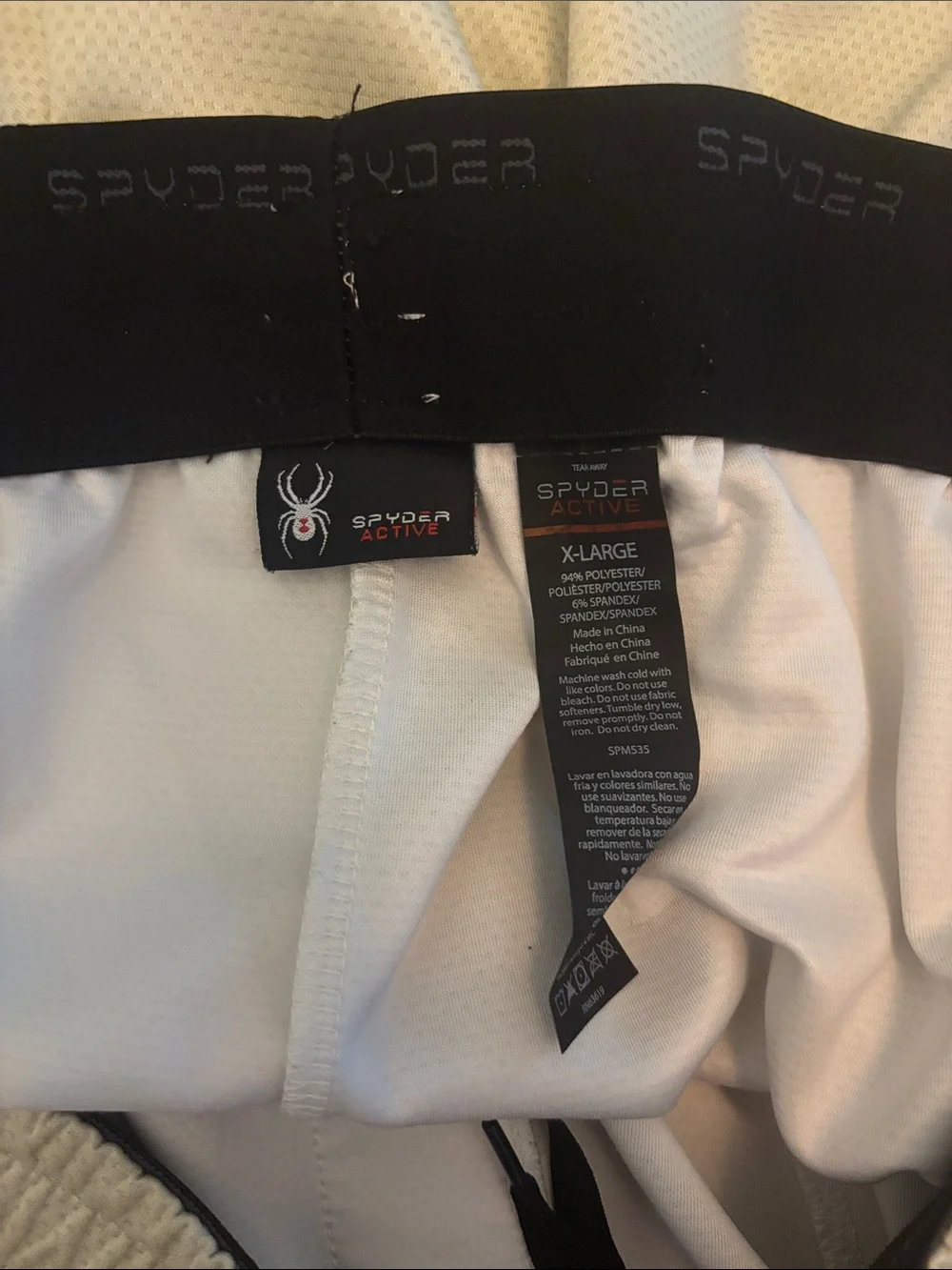 Spyder Active Men's Cream Mesh Performance Shorts Size XL Zip Pocket